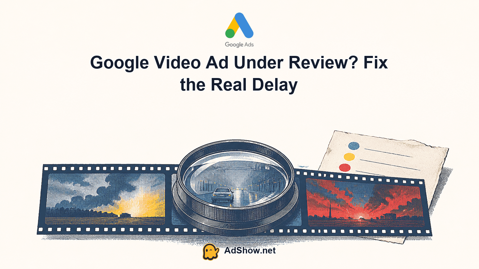 Google video ad review timeline separating policy review from campaign delivery checks