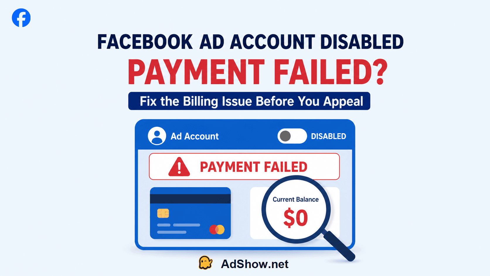 Facebook Ad Account Disabled? Payment Failed Fix